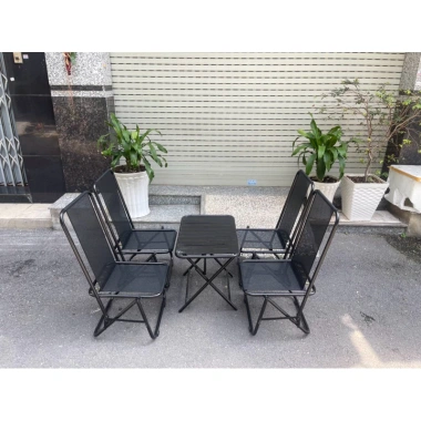 Combo 4 ghế 1 bàn lò xo lưng cao, gấp gọn, ghế cafe ngoài trời chắc chắn giảm giá 419k 5