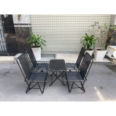 Combo 4 ghế 1 bàn lò xo lưng cao, gấp gọn, ghế cafe ngoài trời chắc chắn giảm giá 419k 9