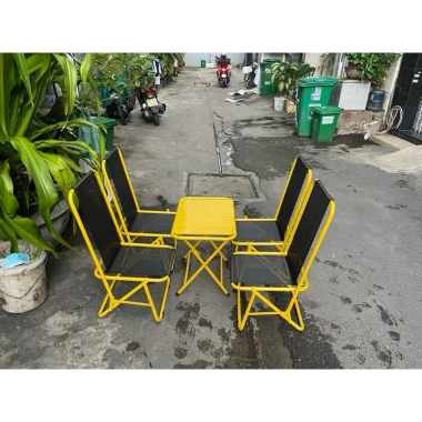 Combo 4 ghế 1 bàn lò xo lưng cao, gấp gọn, ghế cafe ngoài trời chắc chắn giảm giá 419k 10