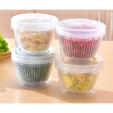 Combo 4 Hộp Đựng Hành Tỏi Gừng Tủ Lạnh - Lỗ Thoát Nước, Nắp Kín Tránh Mùi 4