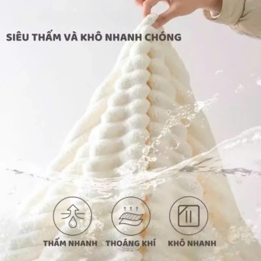 Combo 4 Khăn Quấn Ủ Tóc và Trùm Đầu Lau Khô Siêu Tốc - Siêu Thấm, Hút Nhanh, Giá Chỉ 29.000 VNĐ