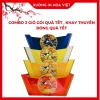 Combo 4 khay thuyền giỏ quà Tết - Mẫu Xuân An Nhiên, giá ưu đãi 76.000 VND