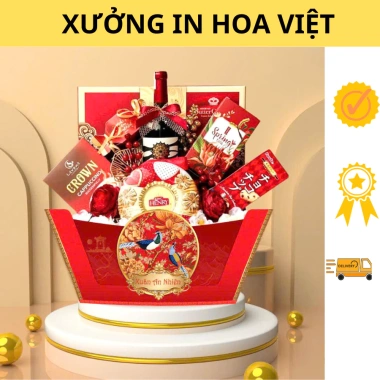 Combo 4 khay thuyền giỏ quà Tết - Mẫu Xuân An Nhiên, giá ưu đãi 76.000 VND 5 Combo 4 khay thuyền giỏ quà Tết - Mẫu Xuân An Nhiên, giá ưu đãi 76.000 VND 5