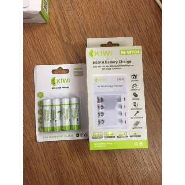 Combo 4 Pin Sạc + Cốc Sạc Pin 2.800mAh Hàng Chính Hãng Kiwi - Bảo Hành 18 Tháng - Giá Chỉ 150.000 VND
