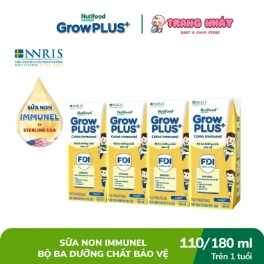 Combo 4 thùng sữa pha sẵn Growplus Bạc Immunel 110ml 24 hộp - Giá 1.120.000₫