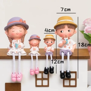 Combo 4 Tượng Gia Đình Dễ Thương - Trang Trí Nhà, Decor Bàn Làm Việc, Quà Tặng 215k