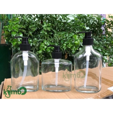 Combo 5-10 chai thủy tinh 250-500ml nước rửa tay, dầu gội - Kiểu cổ điển sang trọng cho spa