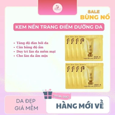 Combo 5-10 Gói Kem nền Whoo BB Cream 1ml Dưỡng da Chống nắng Cân bằng độ ẩm 34.000 VND