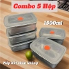 Combo 5-6 Hộp Inox 1.500ml, Nắp Đậy Silicone Hút Chân Không, Khay Inox – 48.000đ