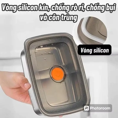 Combo 5-6 Hộp Inox 1.500ml, Nắp Đậy Silicone Hút Chân Không, Khay Inox – 48.000đ