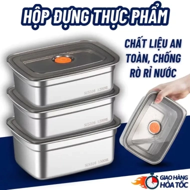 Combo 5-6 Hộp Inox 1.500ml, Nắp Đậy Silicone Hút Chân Không, Khay Inox – 48.000đ 10 Combo 5-6 Hộp Inox 1.500ml, Nắp Đậy Silicone Hút Chân Không, Khay Inox – 48.000đ 10