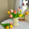 Combo 5-7-9 bông Tulip cao su non + bình xoắn ốc nhựa - Trang trí nhà cửa, hoa lụa Thanh Tú, giảm còn 60.000₫