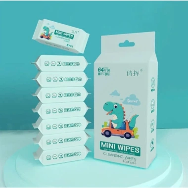 Combo 5 bịch khăn ướt mini Qian Hui tiện lợi, nhỏ gọn, bỏ túi cho picnic dã ngoại Iwyn