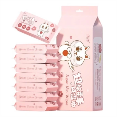 Combo 5 bịch khăn ướt mini Qian Hui tiện lợi, nhỏ gọn, bỏ túi cho picnic dã ngoại Iwyn