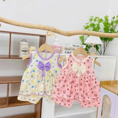 Combo 5 Bộ Cộc Tay Bé Gái Cánh Tiên Thun Mỏng Siêu Thoáng Dưới 3 tuổi 6-16kg Freeship Voucher Giá 54.200₫ 7