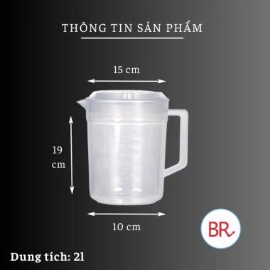 Combo 5 ca nhật đựng nước 2L nhựa Việt Nhật - Bình chịu nhiệt cao, có quai cầm, giá chỉ 29.000₫