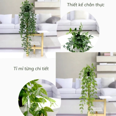 Combo 5 cây giả lá rủ nhựa mềm kèm chậu - Trang trí nội thất, bàn mini, giá 30.000 VND 6