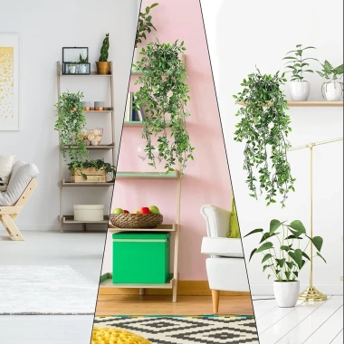 Combo 5 cây giả lá rủ nhựa mềm kèm chậu - Trang trí nội thất, bàn mini, giá 30.000 VND 8