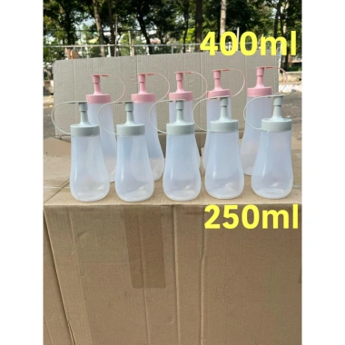 Combo 5 chai đựng tương ớt đáy bầu + bình nước mắm nhựa PP 2 side - Giá 33.000