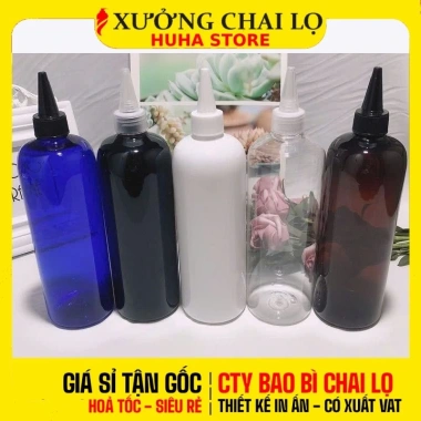 Combo 5 chai lọ nút nhọn PET 150-500ml - Đựng chiết mực, mỹ phẩm, dung dịch 55k
