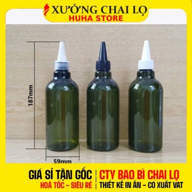 Combo 5 chai lọ nút nhọn PET 150-500ml - Đựng chiết mực, mỹ phẩm, dung dịch 55k