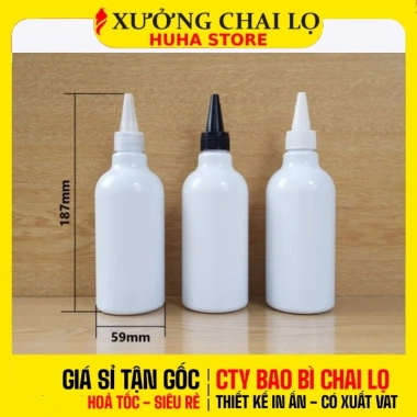 Combo 5 chai lọ nút nhọn PET 150-500ml - Đựng chiết mực, mỹ phẩm, dung dịch 55k