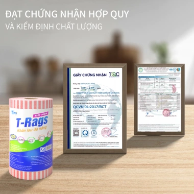Combo 5 Cuộn Khăn Lau Bếp Siêu Dai Tái Sử Dụng Timi T Rags 40 Miếng Lớn Giá Ưu Đãi 46.000 VND