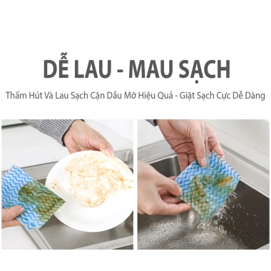 Combo 5 Cuộn Khăn Lau Bếp Siêu Dai Tái Sử Dụng Timi T Rags 40 Miếng Lớn Giá Ưu Đãi 46.000 VND