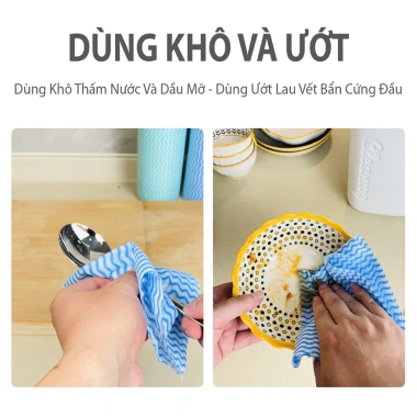 Combo 5 Cuộn Khăn Lau Bếp Siêu Dai Tái Sử Dụng Timi T Rags 40 Miếng Lớn Giá Ưu Đãi 46.000 VND