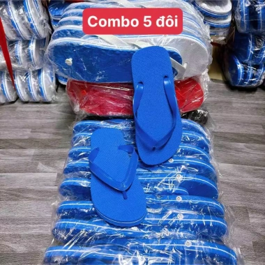 Combo 5 Đôi Dép Kẹp Xốp Siêu Nhẹ Tăng 1 Size - Thích Hợp Cho Nam & Nữ, Dùng Trong Nhà Khách Sạn, Giá Ưu Đãi 69.000₫