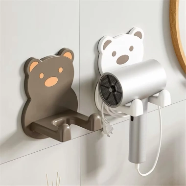 Combo 5 Giá Đỡ Máy Sấy Tóc Dán Tường Hình Gấu Hoạt Hình - Đa Năng, Chất Liệu Cao Cấp, Giá 27.000₫
