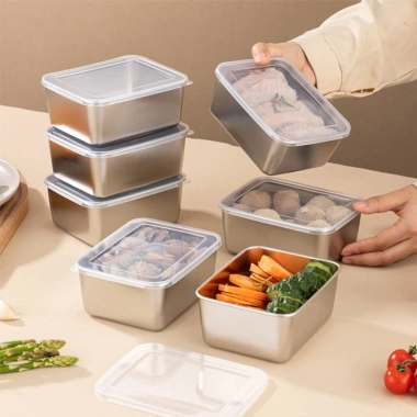 Combo 5 hộp đựng cơm inox 304 chữ nhật nắp nhựa kín, văn phòng, 13.000₫ 2
