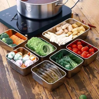 Combo 5 hộp đựng cơm inox 304 chữ nhật nắp nhựa kín, văn phòng, 13.000₫ 7