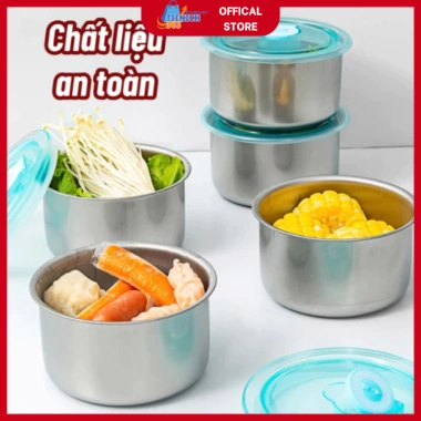 Combo 5 Hộp Đựng Thức Ăn Tròn Inox 304 Nắp Đậy Nhỏ Gọn Tiện Dụng 15.750 VND 3