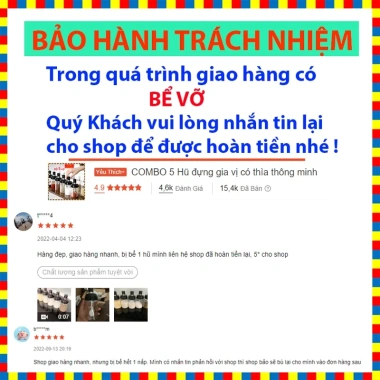 Combo 5 Hũ Đựng Gia Vị RioBen + Thìa Thông Minh - Tiết Kiệm Không Gian, Giá 87.000₫