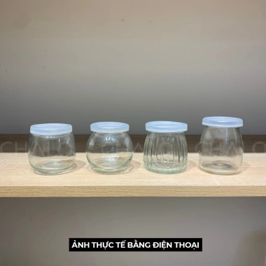 Combo 5 Hũ Thủy Tinh Sữa Chua Béo 200ml và Hủ Thạch Rau Câu, Mứt, Nắp Đậy Kín Tiện Lợi - Giá 16.500 VND 4