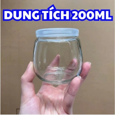 Combo 5 Hũ Thủy Tinh Sữa Chua Béo 200ml và Hủ Thạch Rau Câu, Mứt, Nắp Đậy Kín Tiện Lợi - Giá 16.500 VND 6