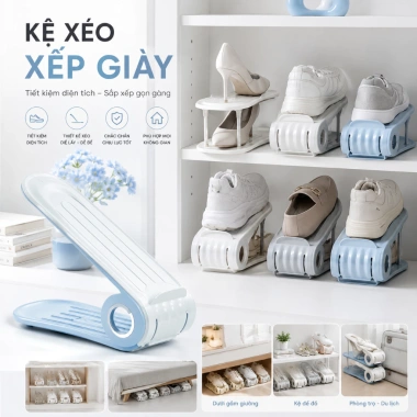 Combo 5 Kệ giày gấp gọn TS-5.138 màu Vàng - Tiết kiệm không gian