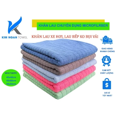 Combo 5 Khăn Lau Bếp 40x40-50x55cm, Khăn Kính, Bàn Ghế, Xe – Thấm Hút Nước, Giá 116.250₫