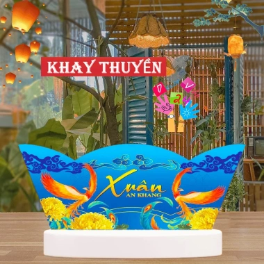 Combo 5 khay thuyền đựng quà Tết - Giỏ quà chuẩn form, bọc kiếng căng đẹp, biếu tặng ấn tượng, giá chỉ 85.000 VND
