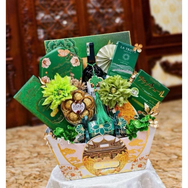 Combo 5 khay thuyền đựng quà Tết - Giỏ quà chuẩn form, bọc kiếng căng đẹp, biếu tặng ấn tượng, giá chỉ 85.000 VND