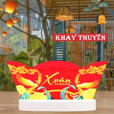 Combo 5 Khay Thuyền Xuân An Khang 2.026 Giỏ Đựng Quà Tết Chịu Tải 16kg Ưu Tiên Sỉ Số Lượng