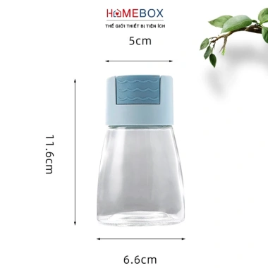 Combo 5 lọ đựng gia vị thủy tinh 180ml - Nút bấm chống ẩm, gọn gàng cho bếp