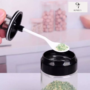 Combo 5 Lọ Gia Vị Thủy Tinh Gắn Thìa Lấy Thông Minh - Chịu Nhiệt Độ Cao, Bền Bỉ 97 Homely