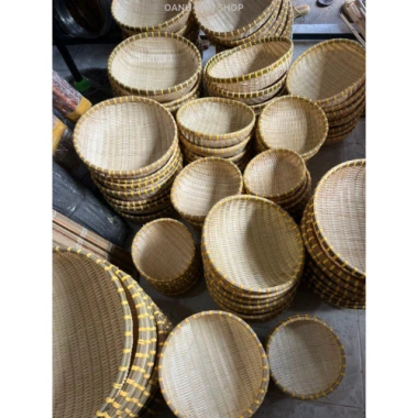 Combo 5 rổ tre đa năng 26-36cm - Đãi gạo, rửa rau, giã ngoại, du lịch, xuất khẩu, 78.000 VND