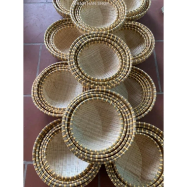 Combo 5 rổ tre đa năng 26-36cm - Đãi gạo, rửa rau, giã ngoại, du lịch, xuất khẩu, 78.000 VND