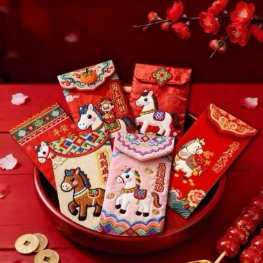 Combo 5 set 30 chiếc Bao lì xì Túi đựng tiền May mắn Hình ngựa Đẹp mắt 38.000₫