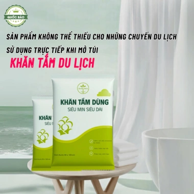 Combo 5 Túi Khăn Tắm Du Lịch 1 Lần Sợi Cellulose Cao Cấp Mềm Mịn - Siêu Thấm Hút, Giá Ưu Đãi 55.000 VND