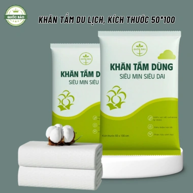 Combo 5 Túi Khăn Tắm Du Lịch 1 Lần Sợi Cellulose Cao Cấp Mềm Mịn - Siêu Thấm Hút, Giá Ưu Đãi 55.000 VND
