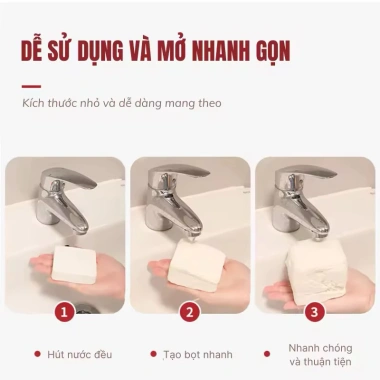Combo 5 Viên Khăn tắm nén du lịch cotton dùng 1 lần 70x100cm - Thấm nhanh, thâm nước tốt, chỉ 27.300đ